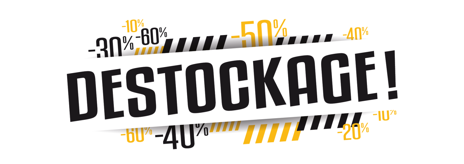 logo destockage pour des remises sur du mobilier de bureau d'occasion
