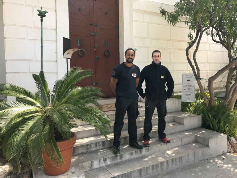 Deux techniciens Axal mobilisés pour l'opération d'aménagement des lieux