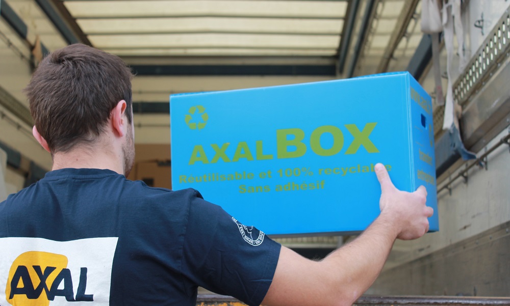 Axalbox, emballage durable utilisé pour le déménagement écoresponsable de CUS HABITAT