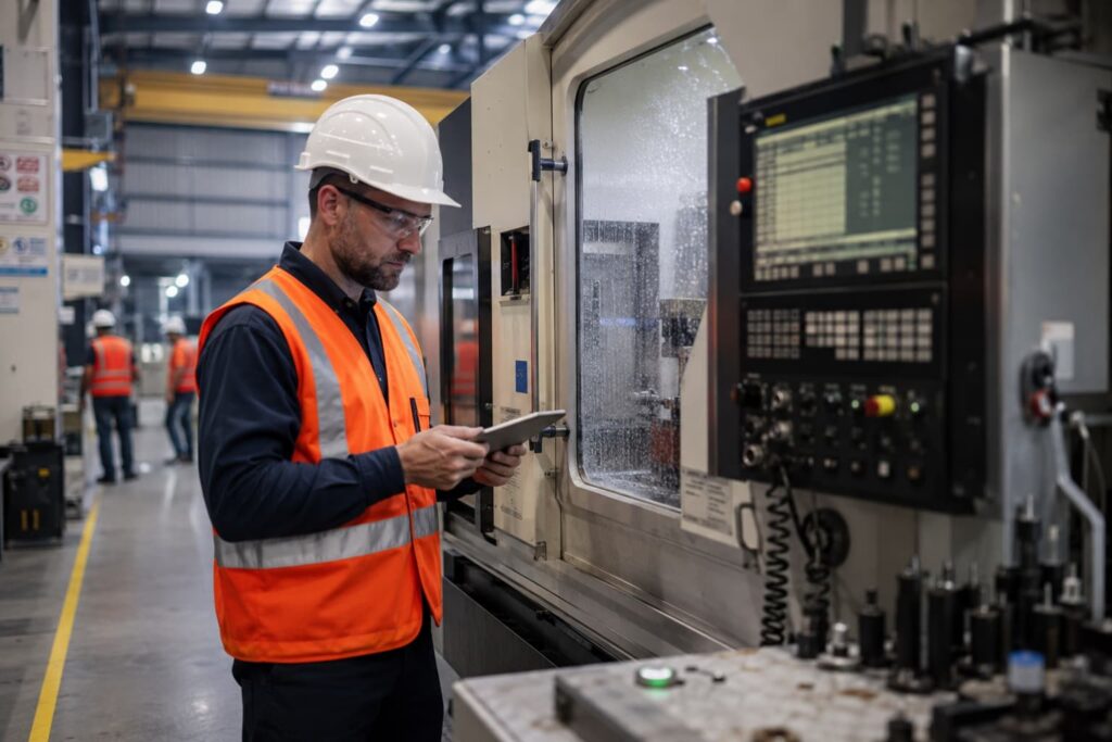 Transfert de machine dans une industrie. 